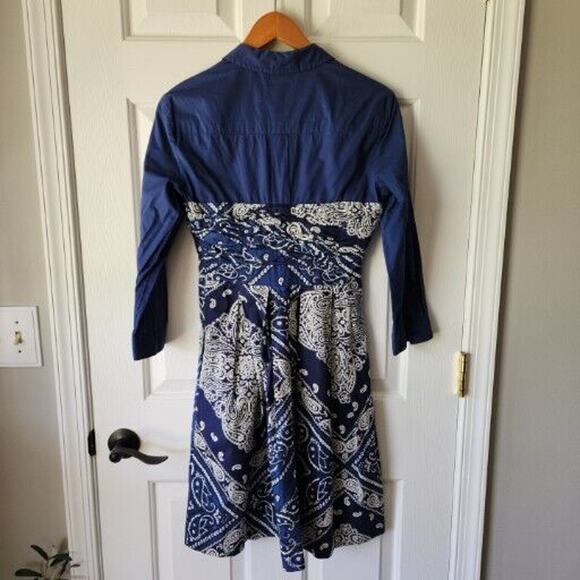 Holding Horses Anthroplogie blue bandana dress size 2 - Picture 4 of 4